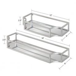 Ciel 6 in. x 18 in. x 3 in. Silver Metal Floating Decorative Wall Shelf Without Brackets by Kate and Laurel 11 Ciel 6 in. x 18 in. x 3 in. Silver Metal Floating Decorative Wall Shelf Without Brackets by Kate and Laurel -Kate and Laurel Shop silver kate and laurel decorative shelving 218869 c3 1000