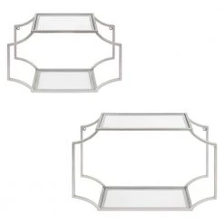 Ciel 6 in. x 24 in. x 18 in. Silver Metal Floating Decorative Wall Shelf Without Brackets by Kate and Laurel -Kate and Laurel Shop silver kate and laurel decorative shelving 219652 4f 1000