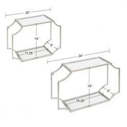 Ciel 6 in. x 24 in. x 18 in. Silver Metal Floating Decorative Wall Shelf Without Brackets by Kate and Laurel -Kate and Laurel Shop silver kate and laurel decorative shelving 219652 c3 1000