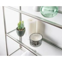 Ciel 6 in. x 20 in. x 30 in. Silver Metal Floating Decorative Wall Shelf Without Brackets by Kate and Laurel 13 Ciel 6 in. x 20 in. x 30 in. Silver Metal Floating Decorative Wall Shelf Without Brackets by Kate and Laurel -Kate and Laurel Shop silver kate and laurel decorative shelving 219656 76 1000