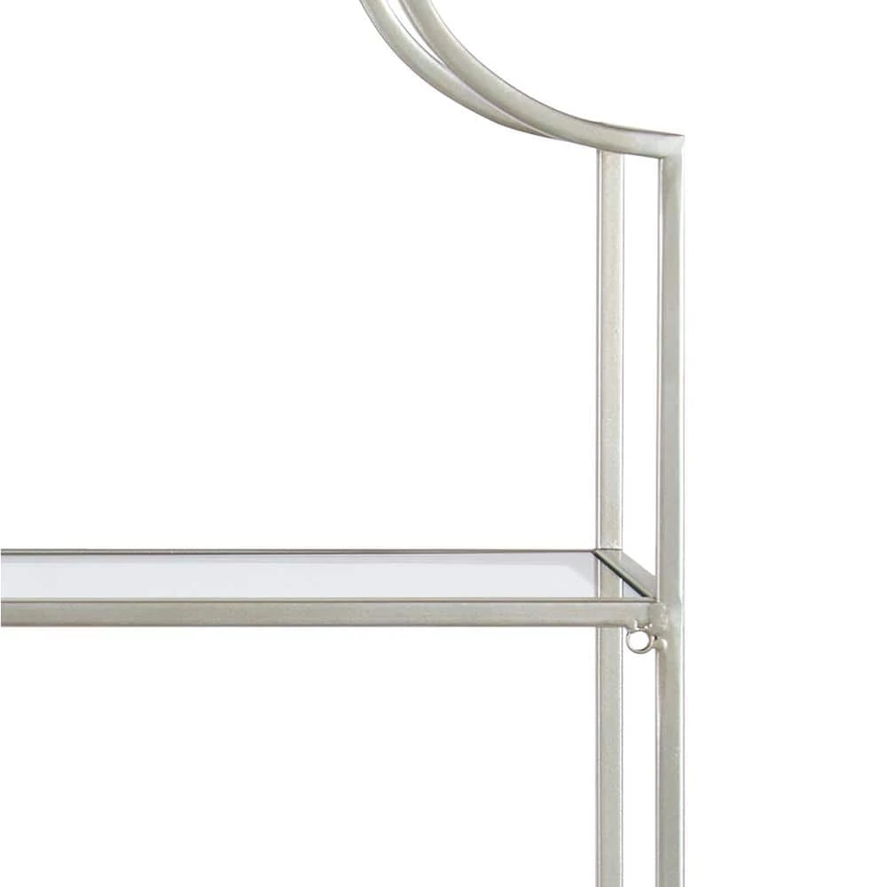 Ciel 6 in. x 20 in. x 30 in. Silver Metal Floating Decorative Wall Shelf Without Brackets by Kate and Laurel 5 Ciel 6 in. x 20 in. x 30 in. Silver Metal Floating Decorative Wall Shelf Without Brackets by Kate and Laurel - Image 3