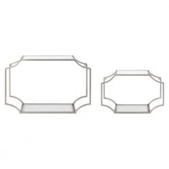 Ciel 6 in. x 18 in. x 12 in. Silver Metal Floating Decorative Wall Shelf Without Cubbies With Brackets by Kate and Laurel -Kate and Laurel Shop silver kate and laurel decorative shelving 220465 4f 1000