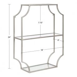 Ciel 6 in. x 18 in. x 24 in. Silver Metal Floating Decorative Wall Shelf Without Cubbies With Brackets by Kate and Laurel 11 Ciel 6 in. x 18 in. x 24 in. Silver Metal Floating Decorative Wall Shelf Without Cubbies With Brackets by Kate and Laurel -Kate and Laurel Shop silver kate and laurel decorative shelving 220467 c3 1000