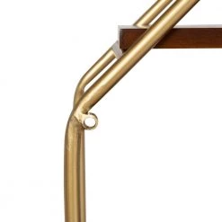 Lintz 31 in. x 31 in. x 7 in. Walnut Brown/Gold Decorative Wall Shelf by Kate and Laurel -Kate and Laurel Shop walnut brown gold kate and laurel decorative shelving 214965 1f 1000