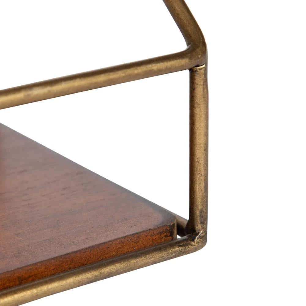 Westland 24 in. x 8 in. x 7 in. Walnut Brown Decorative Wall Shelf by Kate and Laurel 6 Westland 24 in. x 8 in. x 7 in. Walnut Brown Decorative Wall Shelf by Kate and Laurel - Image 4