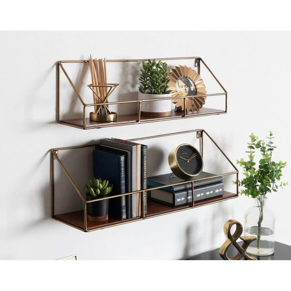Westland 24 in. x 8 in. x 7 in. Walnut Brown Decorative Wall Shelf by Kate and Laurel 7 Westland 24 in. x 8 in. x 7 in. Walnut Brown Decorative Wall Shelf by Kate and Laurel - Image 5