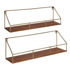 Westland 24 in. x 8 in. x 7 in. Walnut Brown Decorative Wall Shelf by Kate and Laurel