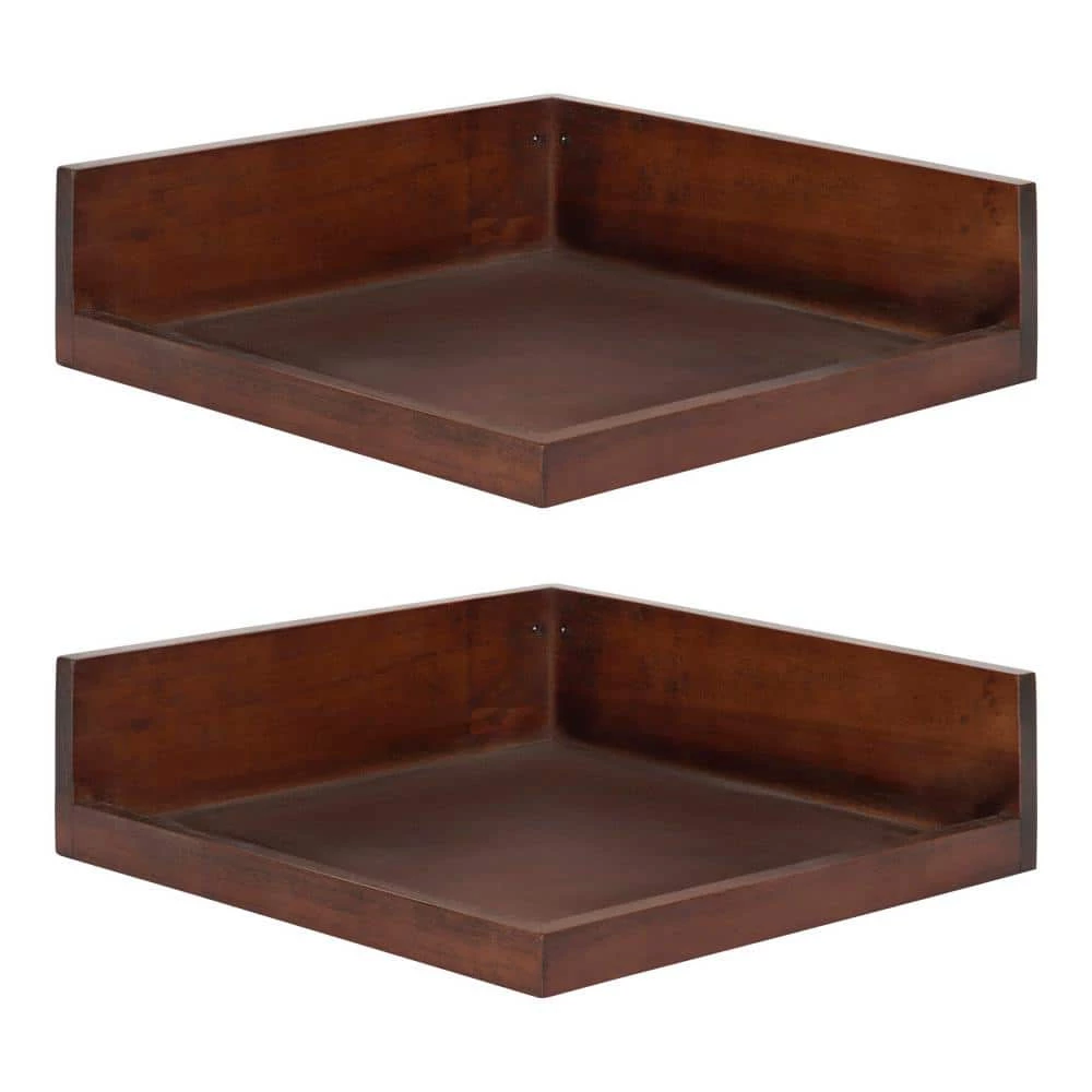 Levie 12 in. x 4 in. x 12 in. Walnut Brown Decorative Wall Shelf by Kate and Laurel 3 Levie 12 in. x 4 in. x 12 in. Walnut Brown Decorative Wall Shelf by Kate and Laurel