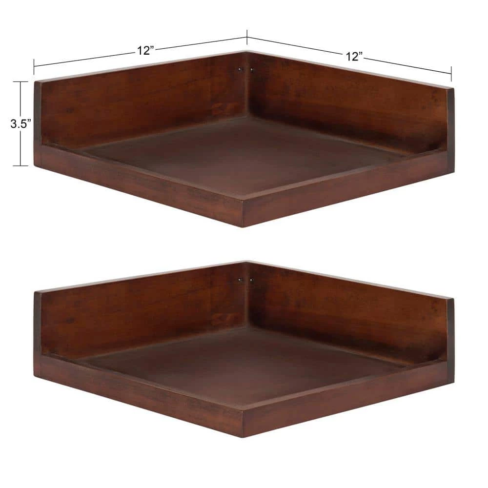 Levie 12 in. x 4 in. x 12 in. Walnut Brown Decorative Wall Shelf by Kate and Laurel 4 Levie 12 in. x 4 in. x 12 in. Walnut Brown Decorative Wall Shelf by Kate and Laurel - Image 2