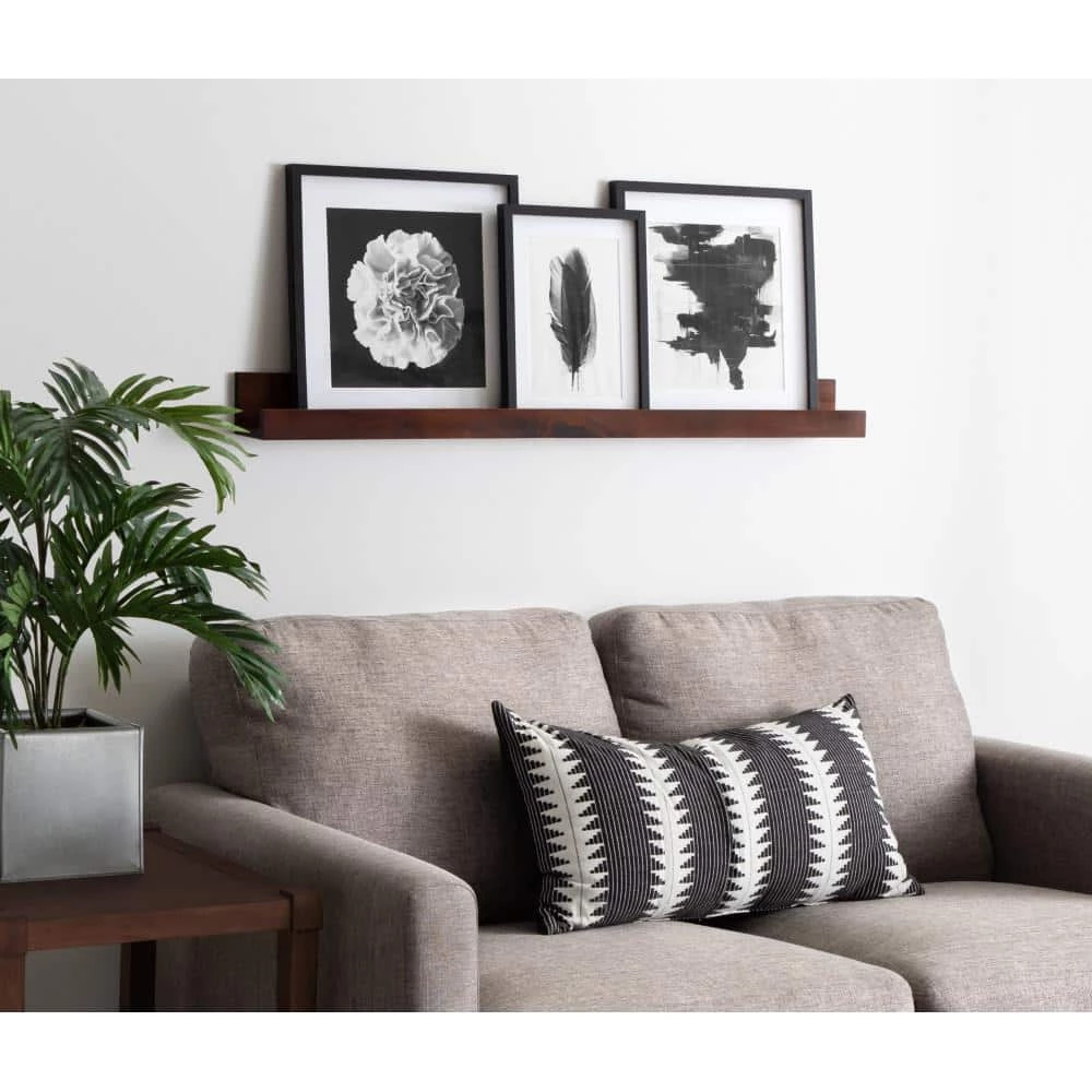 Levie 42 in. x 4 in. x 4 in. Walnut Brown Decorative Wall Shelf by Kate and Laurel 8 Levie 42 in. x 4 in. x 4 in. Walnut Brown Decorative Wall Shelf by Kate and Laurel - Image 6