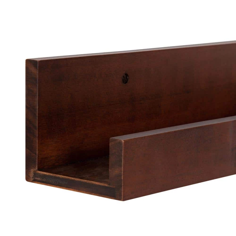 Levie 42 in. x 4 in. x 4 in. Walnut Brown Decorative Wall Shelf by Kate and Laurel 5 Levie 42 in. x 4 in. x 4 in. Walnut Brown Decorative Wall Shelf by Kate and Laurel - Image 3