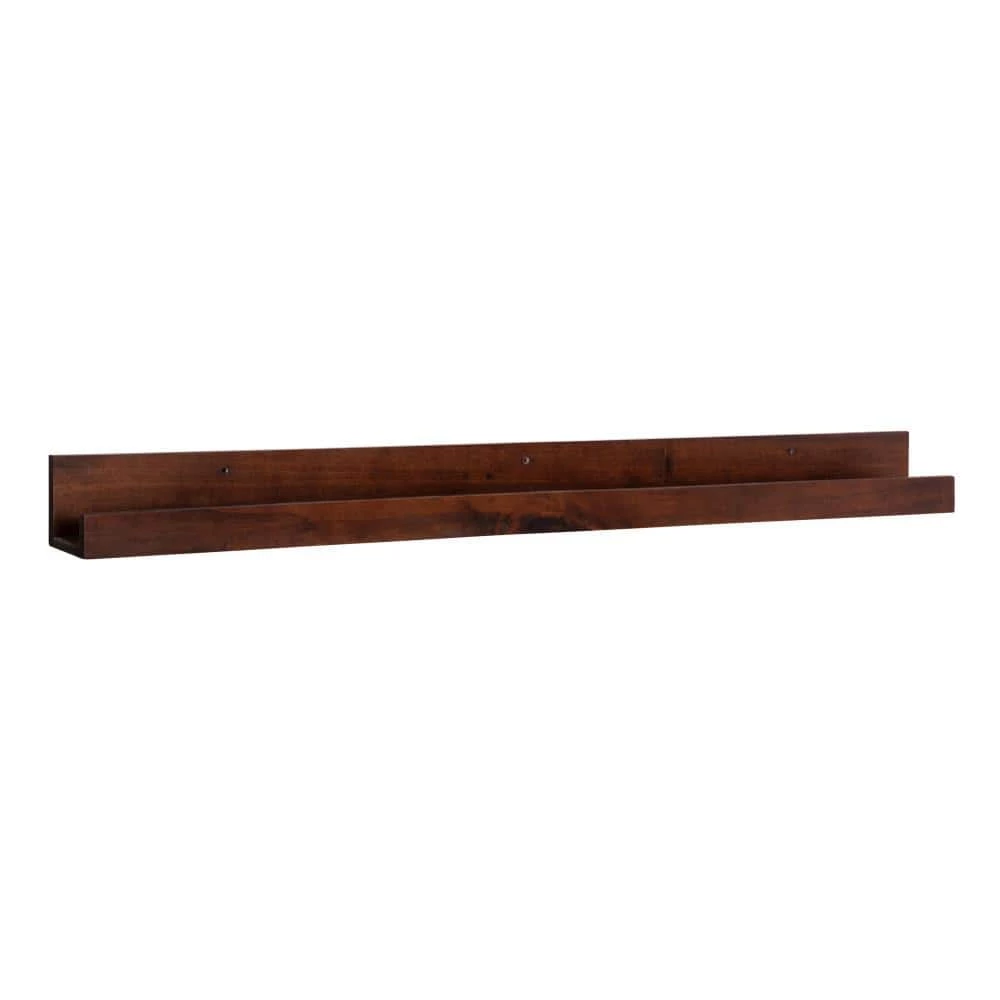 Levie 42 in. x 4 in. x 4 in. Walnut Brown Decorative Wall Shelf by Kate and Laurel 3 Levie 42 in. x 4 in. x 4 in. Walnut Brown Decorative Wall Shelf by Kate and Laurel