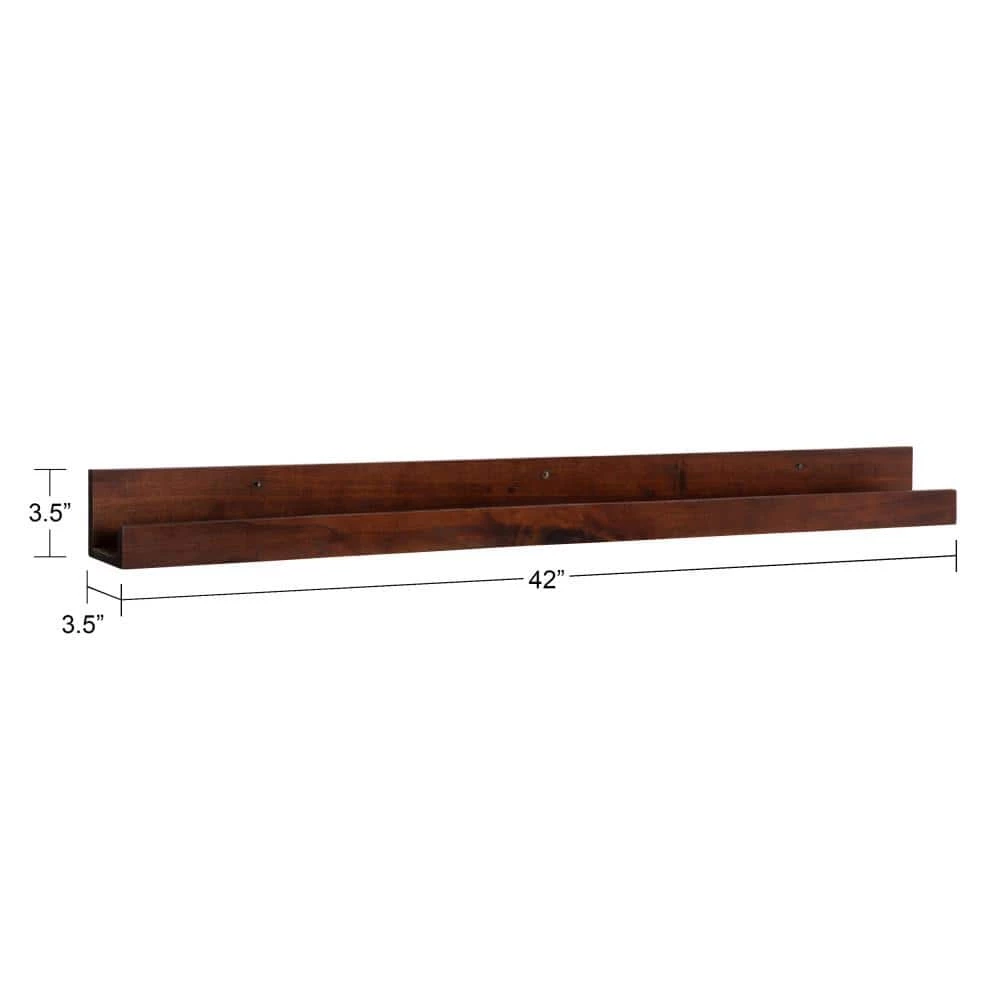 Levie 42 in. x 4 in. x 4 in. Walnut Brown Decorative Wall Shelf by Kate and Laurel 4 Levie 42 in. x 4 in. x 4 in. Walnut Brown Decorative Wall Shelf by Kate and Laurel - Image 2