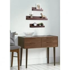 Levie 4 in. x 24 in. x 4 in. Walnut Brown Wood Floating Decorative Wall Shelf Without Brackets by Kate and Laurel -Kate and Laurel Shop walnut brown kate and laurel decorative shelving 218504 76 1000