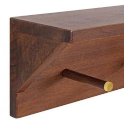 Hinter 5.00 in. x 18.00 in. x 5.00 in. Walnut Brown Wood Floating Decorative Wall Shelf with Hooks by Kate and Laurel -Kate and Laurel Shop walnut brown kate and laurel decorative shelving 219666 77 1000