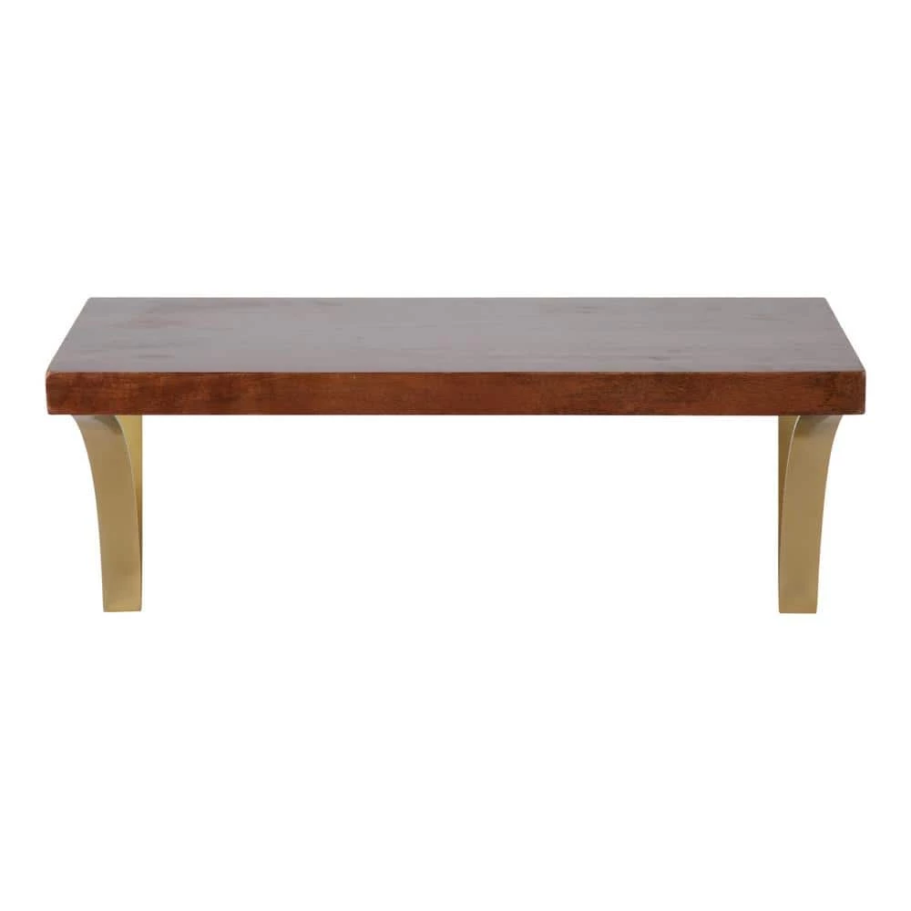 Bellingham 8.5 in. x 18 in. x 8 in. Walnut Brown Wood Floating Decorative Wall Shelf Without Cubbies by Kate and Laurel 7 Bellingham 8.5 in. x 18 in. x 8 in. Walnut Brown Wood Floating Decorative Wall Shelf Without Cubbies by Kate and Laurel - Image 5