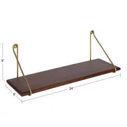 Palone 8.00 in. x 24.00 in. x 8.00 in. Walnut Brown Wood Floating Decorative Wall Shelf without Brackets by Kate and Laurel 13 Palone 8.00 in. x 24.00 in. x 8.00 in. Walnut Brown Wood Floating Decorative Wall Shelf without Brackets by Kate and Laurel -Kate and Laurel Shop walnut brown kate and laurel decorative shelving 221198 4f 1000