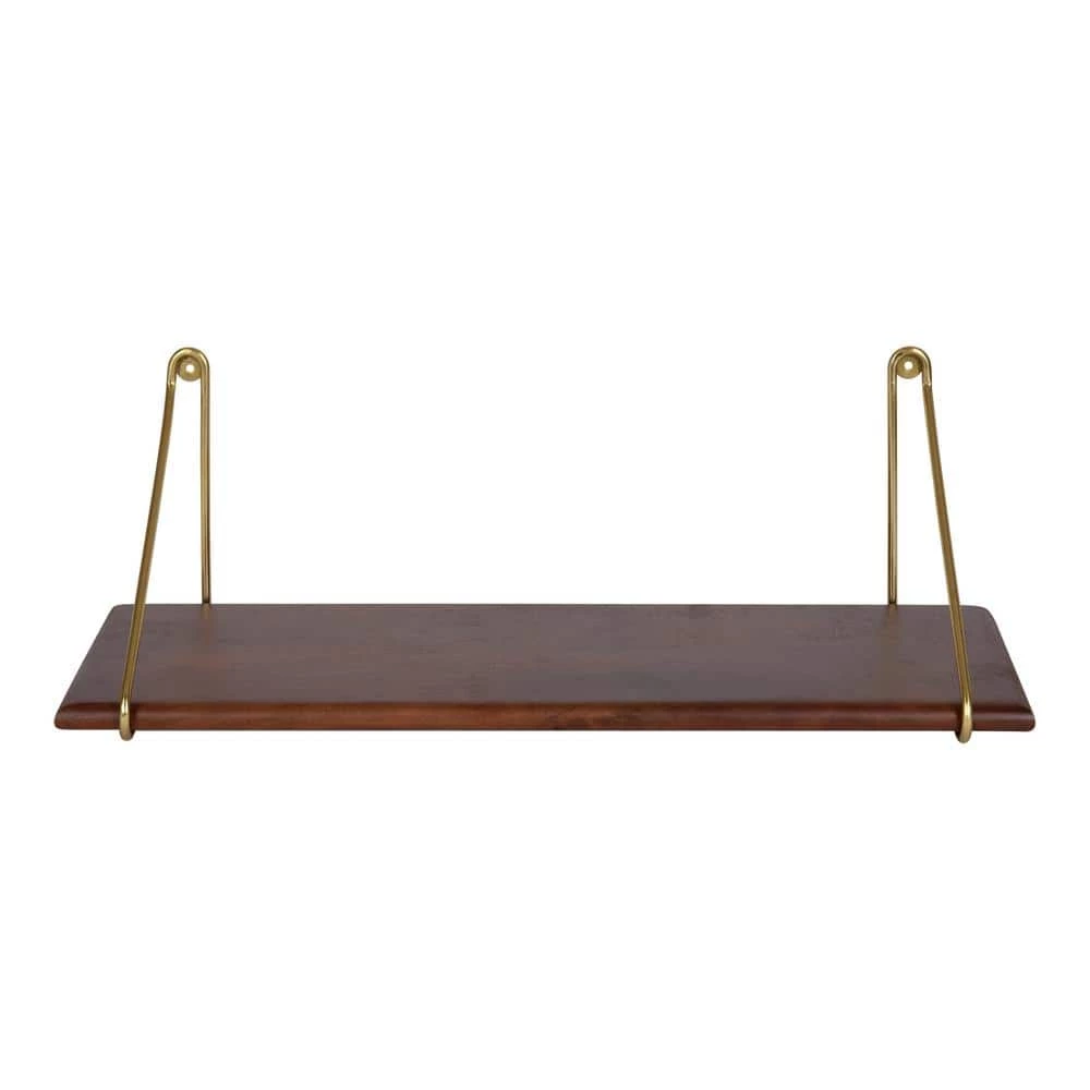 Palone 8.00 in. x 24.00 in. x 8.00 in. Walnut Brown Wood Floating Decorative Wall Shelf without Brackets by Kate and Laurel 3 Palone 8.00 in. x 24.00 in. x 8.00 in. Walnut Brown Wood Floating Decorative Wall Shelf without Brackets by Kate and Laurel