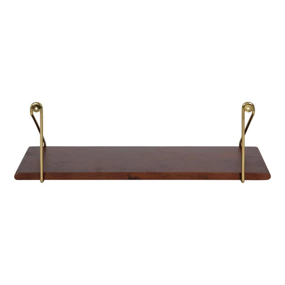 Palone 8.00 in. x 24.00 in. x 8.00 in. Walnut Brown Wood Floating Decorative Wall Shelf without Brackets by Kate and Laurel 4 Palone 8.00 in. x 24.00 in. x 8.00 in. Walnut Brown Wood Floating Decorative Wall Shelf without Brackets by Kate and Laurel - Image 2