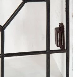 Megara 6 in. x 16 in. x 24 in. White/Black Wood with Metal Door Decorative Cabinet Wall Shelf by Kate and Laurel -Kate and Laurel Shop white black kate and laurel decorative shelving 215286 4f 1000