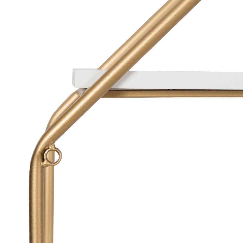 Lintz 7 in. x 31 in. x 31 in. White/Gold MDF Decorative Wall Shelf by Kate and Laurel 5 Lintz 7 in. x 31 in. x 31 in. White/Gold MDF Decorative Wall Shelf by Kate and Laurel - Image 3