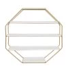 Lintz 7 in. x 31 in. x 31 in. White/Gold MDF Decorative Wall Shelf by Kate and Laurel
