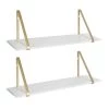 Soloman 28 in. x 8 in. x 7 in. White/Gold Decorative Wall Shelf by Kate and Laurel