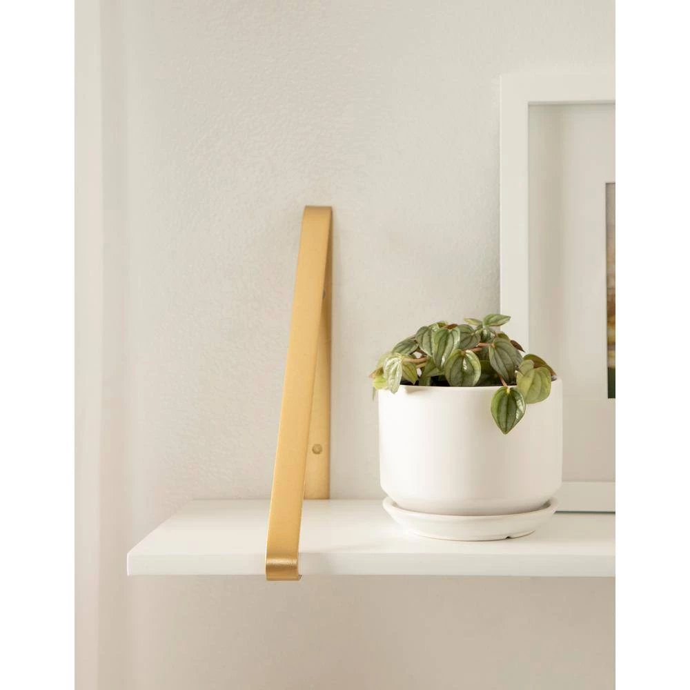 Soloman 28 in. x 8 in. x 7 in. White/Gold Decorative Wall Shelf by Kate and Laurel 9 Soloman 28 in. x 8 in. x 7 in. White/Gold Decorative Wall Shelf by Kate and Laurel - Image 7