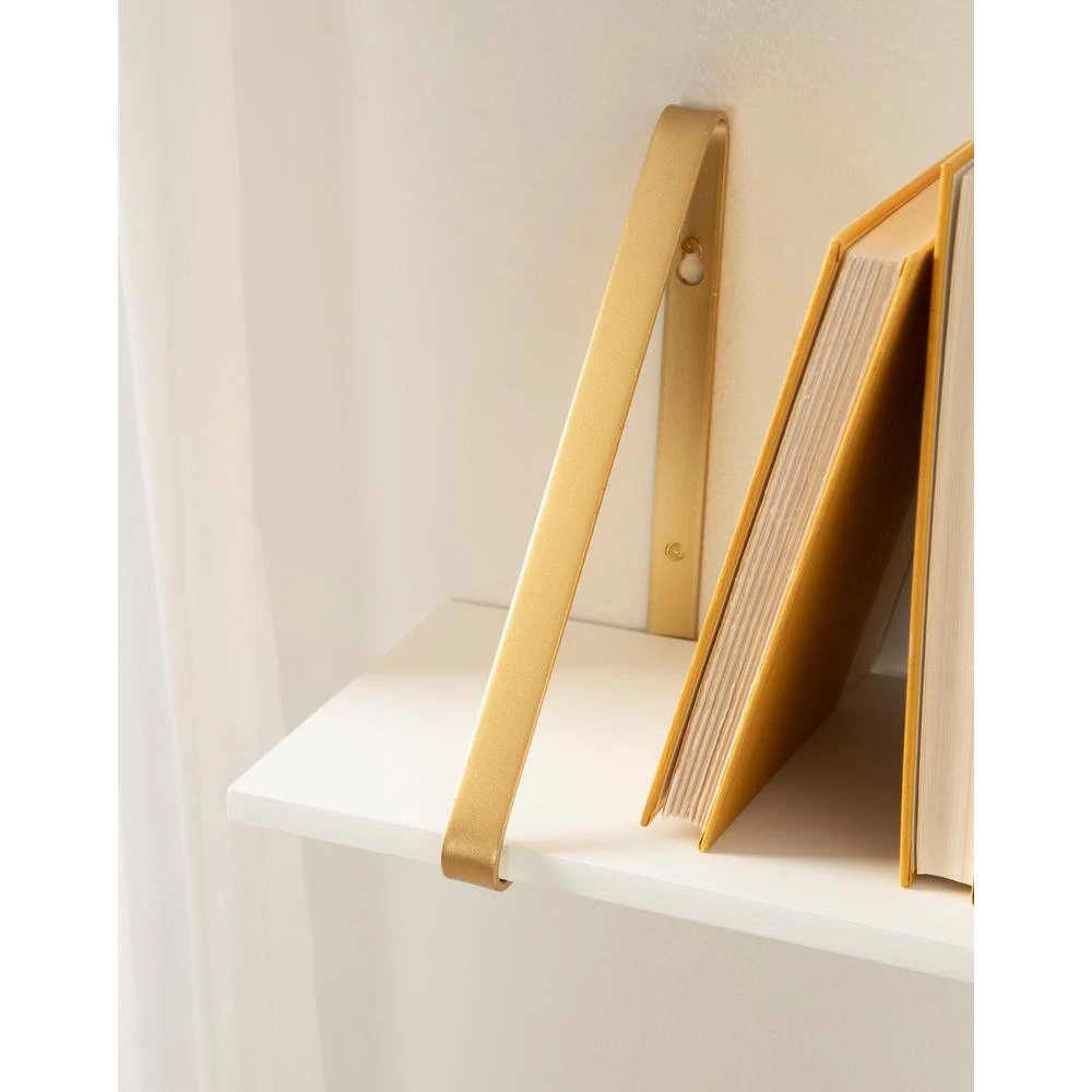 Soloman 28 in. x 8 in. x 7 in. White/Gold Decorative Wall Shelf by Kate and Laurel 8 Soloman 28 in. x 8 in. x 7 in. White/Gold Decorative Wall Shelf by Kate and Laurel - Image 6