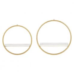 Wicks 14 in. x 14 in. x 7 in. White/Gold Decorative Wall Shelf by Kate and Laurel -Kate and Laurel Shop white gold kate and laurel decorative shelving 214959 4f 1000