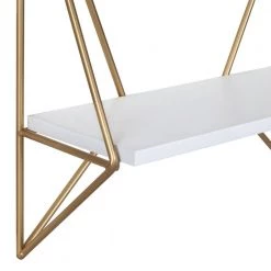 Melita 19 in. x 19 in. x 7 in. White/Gold Decorative Wall Shelf by Kate and Laurel -Kate and Laurel Shop white gold kate and laurel decorative shelving 214967 44 1000