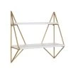 Melita 19 in. x 19 in. x 7 in. White/Gold Decorative Wall Shelf by Kate and Laurel
