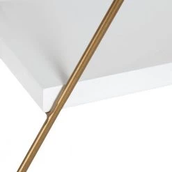 Tilde 24 in. x 21 in. x 6 in. White/Gold Decorative Wall Shelf by Kate and Laurel -Kate and Laurel Shop white gold kate and laurel decorative shelving 215292 1f 1000