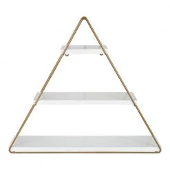 Tilde 24 in. x 21 in. x 6 in. White/Gold Decorative Wall Shelf by Kate and Laurel -Kate and Laurel Shop white gold kate and laurel decorative shelving 215292 4f 1000