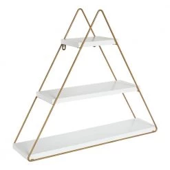 Tilde 24 in. x 21 in. x 6 in. White/Gold Decorative Wall Shelf by Kate and Laurel
