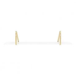 Soloman 38 in. x 8 in. x 8 in. White/Gold Decorative Wall Shelf by Kate and Laurel -Kate and Laurel Shop white gold kate and laurel decorative shelving 216092 1f 1000