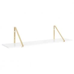 Soloman 38 in. x 8 in. x 8 in. White/Gold Decorative Wall Shelf by Kate and Laurel