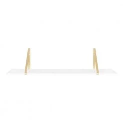 Soloman 38 in. x 8 in. x 8 in. White/Gold Decorative Wall Shelf by Kate and Laurel -Kate and Laurel Shop white gold kate and laurel decorative shelving 216092 fa 1000