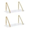Soloman 18 in. x 8 in. x 8 in. White/Gold Decorative Wall Shelf by Kate and Laurel -Kate and Laurel Shop white gold kate and laurel decorative shelving 216093 64 1000