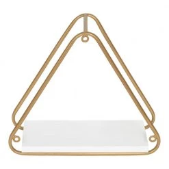 Tilde 12 in. x 11 in. x 4 in. White/Gold Decorative Wall Shelf by Kate and Laurel -Kate and Laurel Shop white gold kate and laurel decorative shelving 216419 1f 1000