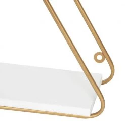 Tilde 12 in. x 11 in. x 4 in. White/Gold Decorative Wall Shelf by Kate and Laurel -Kate and Laurel Shop white gold kate and laurel decorative shelving 216419 4f 1000