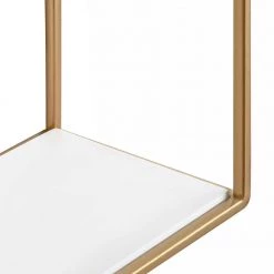 Mallory 24 in. x 12 in. x 5 in. White/Gold Decorative Wall Shelf by Kate and Laurel -Kate and Laurel Shop white gold kate and laurel decorative shelving 216421 4f 1000