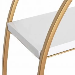 Sequoia 24 in. x 24 in. x 7 in. White/Gold Decorative Wall Shelf by Kate and Laurel -Kate and Laurel Shop white gold kate and laurel decorative shelving 216423 1f 1000