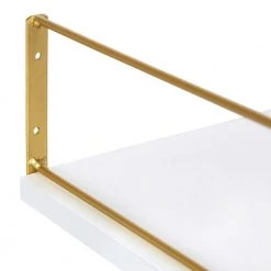 Benbrook 24 in. x 4 in. x 8 in. White/Gold Decorative Wall Shelf by Kate and Laurel 10 Benbrook 24 in. x 4 in. x 8 in. White/Gold Decorative Wall Shelf by Kate and Laurel -Kate and Laurel Shop white gold kate and laurel decorative shelving 216490 1f 1000