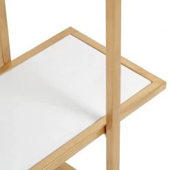 Leigh 30 in. x 24 in. x 8 in. White/Gold Decorative Wall Shelf by Kate and Laurel -Kate and Laurel Shop white gold kate and laurel decorative shelving 216540 1f 1000