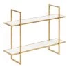 Leigh 30 in. x 24 in. x 8 in. White/Gold Decorative Wall Shelf by Kate and Laurel 2 Leigh 30 in. x 24 in. x 8 in. White/Gold Decorative Wall Shelf by Kate and Laurel -Kate and Laurel Shop white gold kate and laurel decorative shelving 216540 64 1000