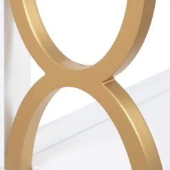 Ring 28 in. x 31 in. x 8 in. White/Gold Decorative Wall Shelf by Kate and Laurel -Kate and Laurel Shop white gold kate and laurel decorative shelving 216684 1f 1000