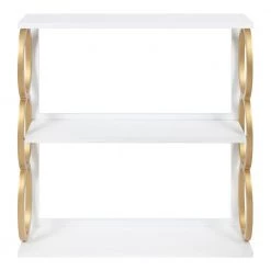 Ring 28 in. x 31 in. x 8 in. White/Gold Decorative Wall Shelf by Kate and Laurel -Kate and Laurel Shop white gold kate and laurel decorative shelving 216684 4f 1000