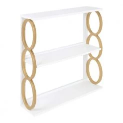 Ring 28 in. x 31 in. x 8 in. White/Gold Decorative Wall Shelf by Kate and Laurel