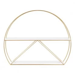 Delmar 5 in. x 26 in. x 21 in. White/Gold Metal Floating Decorative Wall Shelf Without Brackets by Kate and Laurel 12 Delmar 5 in. x 26 in. x 21 in. White/Gold Metal Floating Decorative Wall Shelf Without Brackets by Kate and Laurel -Kate and Laurel Shop white gold kate and laurel decorative shelving 219577 4f 1000